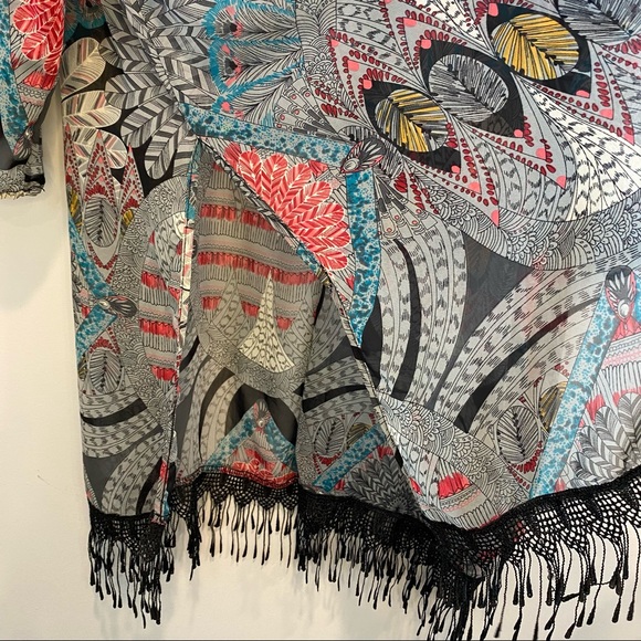 Persaya Bohemian Sheer Kimono Beach Coverup - Picture 8 of 14